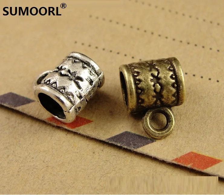 SUMOORL 50 шт./лот 8*11 мм висит кольцо Отверстие Бусины бусины европейских Баррель