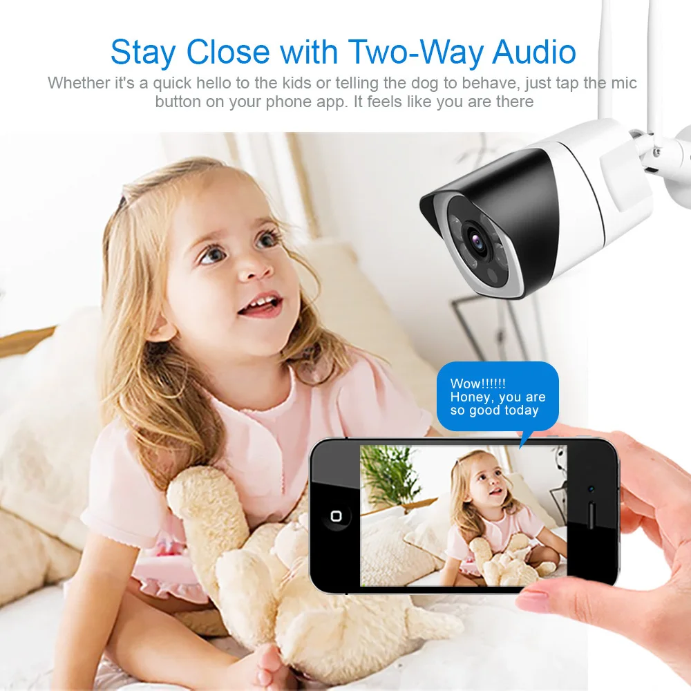  HD 5MP Wifi IP Camera ONVIF 1080P Wireless Wired CCTV Bullet Camera Outdoor Two Way Audio TF Card S - 33027295227