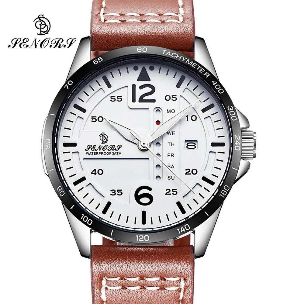 Top Luxury Brand Men Sports Watches Men's Quartz Date Clock Man Leather Army Military Wrist Watch Relogio Masculino Gift - Цвет: 07