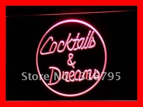 

i336 Cocktails & Dreams Wine Shop NEW LED Neon Light Light Signs On/Off Switch 20+ Colors 5 Sizes