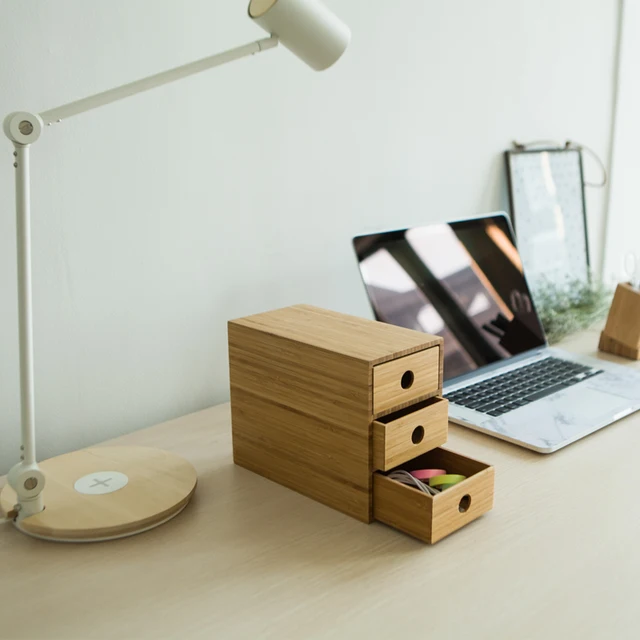 Office Desktop Storage Box Drawer Simple Bamboo Made Computer Office Desktop Storage Box Drawer Simple Bamboo Made Computer Lockers Shelves Products