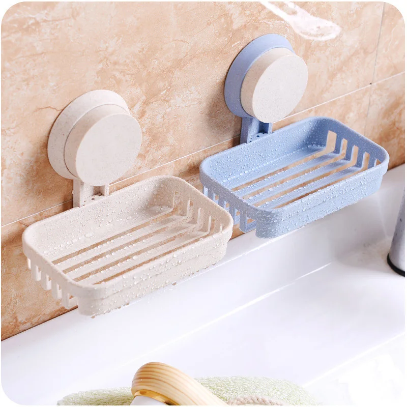 1 шт. креативная пластиковая мыльница на присоске для ванной комнаты, полый настенный подвесной стеллаж для хранения дренаж для мыла, угловая полка