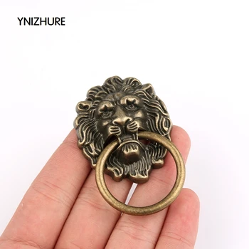 

10pcs 43 * 67mm New Furniture Handles Beast for Lion Head Antique Alloy Handle Wardrobe Drawer Door Pull Retro Decoration