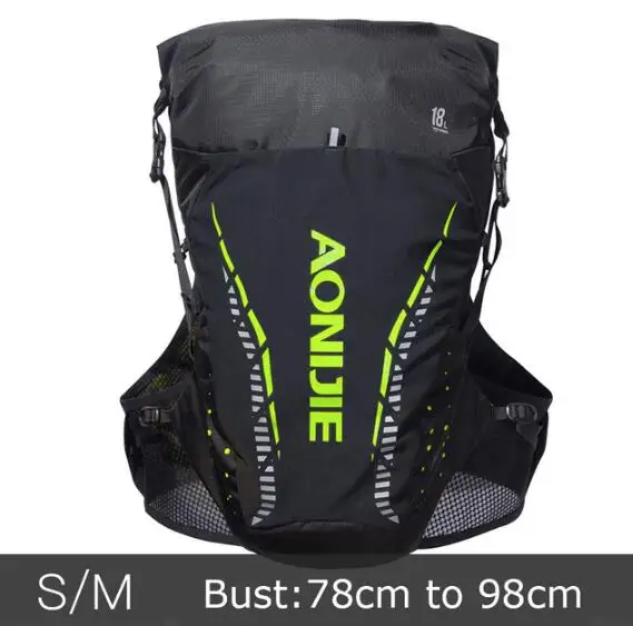 AONIJIE 18 LOutdoor легкий гидратации рюкзак сумка жилет пеший Туризм Кемпинг бег марафон для 2L мочевого пузыря - Цвет: SM Black Green