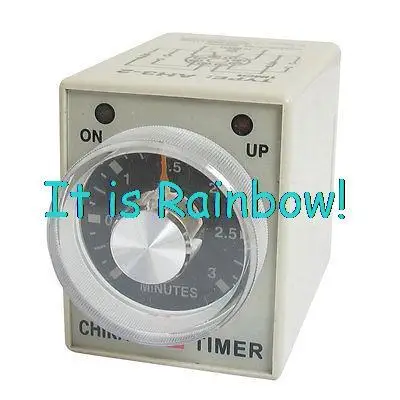 

Free Shipping AC 220V 0-3 Min 3 Minutes Delay Timer Timing Relay AH3-2 w 8 Pin