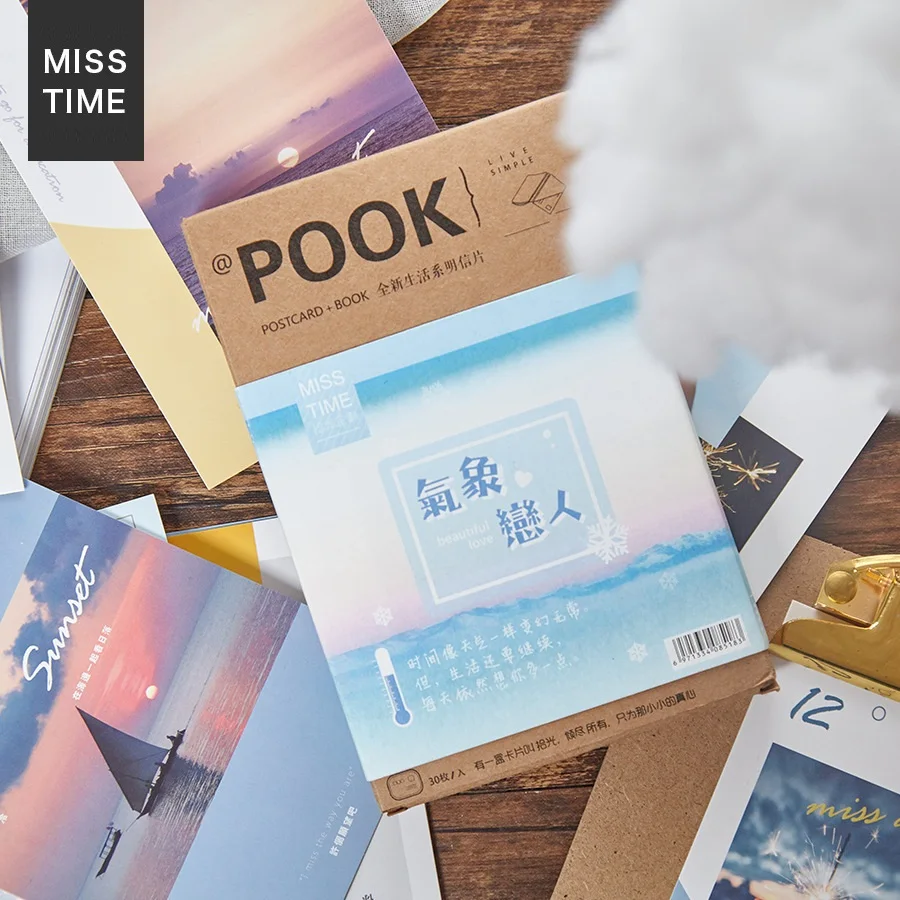 30 Sheets/Set Good Weather Series Paper Postcard Greeting Card Birthday Bussiness Gift Set Message | Канцтовары для офиса и