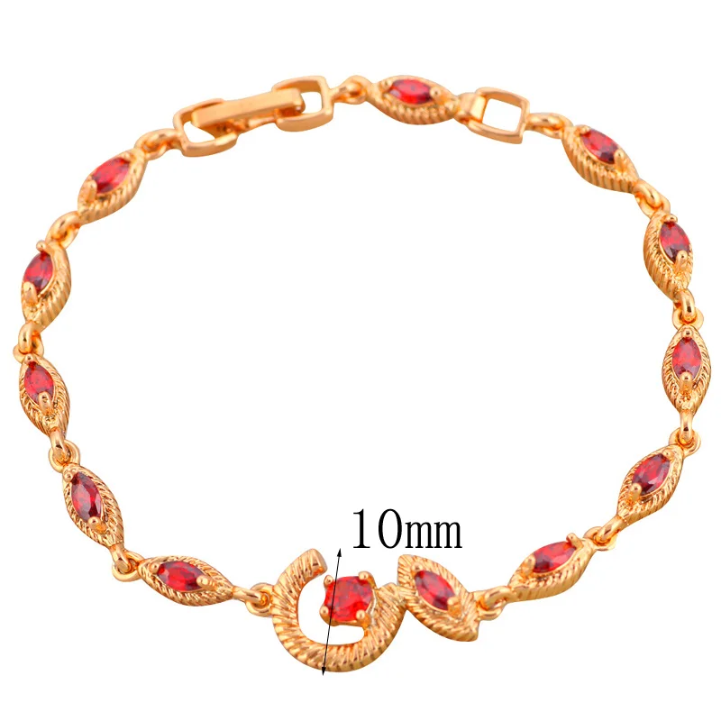 Браслеты с красным кристаллом TB686A модные украшения из золота и никеля|bracelet