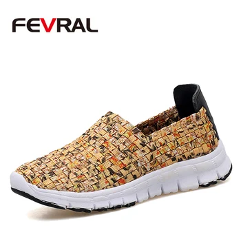 

FEVRAL Brand Female Footwear Summer Woven Woman Shoes Natural Colors Weave Shoes Soft Breathable Handmade Woman Casual Shoes