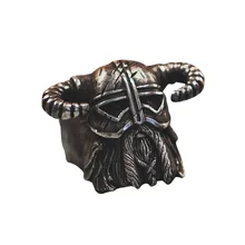Vikingos Estilo nórdico casco anillo Guerrero hombres Vintage pesado aleación de Zinc anillos masculinos única joyería de motociclista