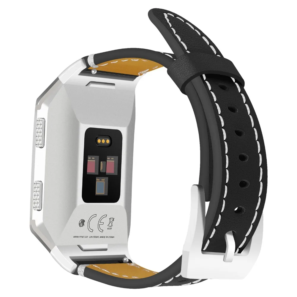 KINGBEIKE Popular Leather Watchband For Fitbit Ionic Watch Band Durable Bracelet Colorful Watch Belt Replacement Men Women Strap