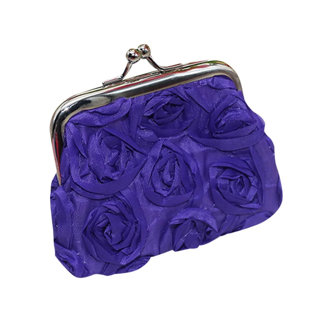 Женский маленький кошелек с розами для монет, клатч, сумочка, Женский кошелек на застежке, кошелек с карманами для монет, сумка для женщин, Carteira
