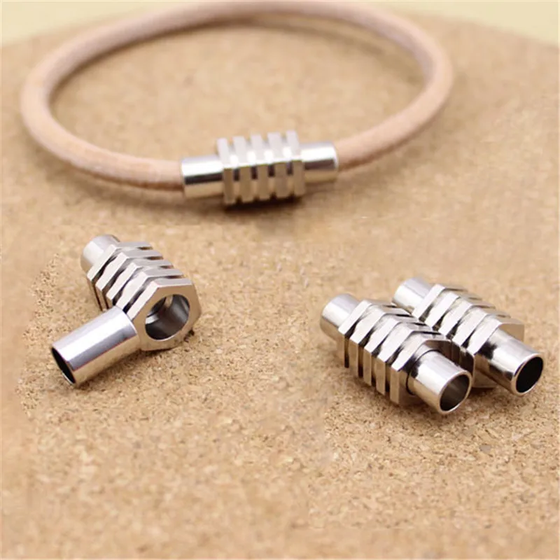 

10pcs/lot Round Magnetic Clasps 6mm For Leather Bracelet Rhodium Color End Clasps Connectors For Diy Jewelry Making