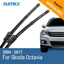 SUMKS Wiper Blades for Skoda Octavia 24″& 19″ Fit push button Arms / side pin arms 2004 to 2017