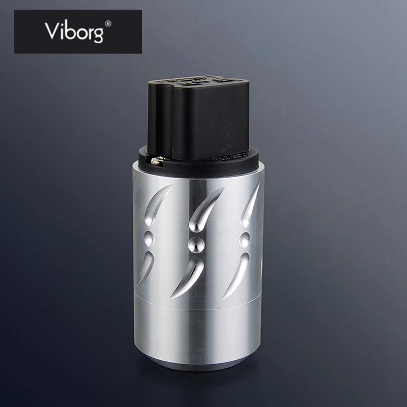 

Viborg 1PC Aluminous Shell Pure Copper 20A Female IEC Connector HIFI AC Power Plug For Speaker