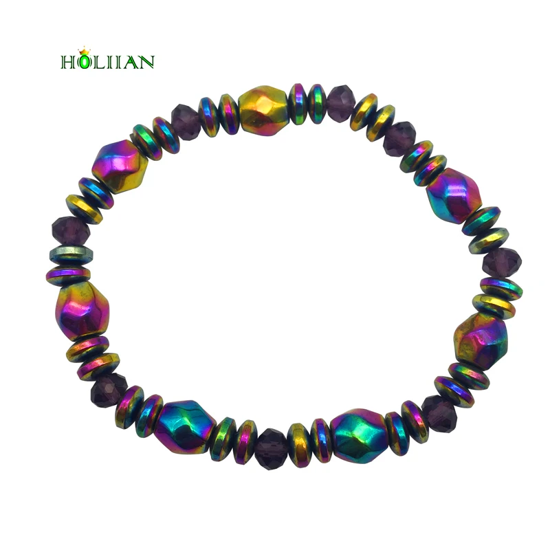 Women Multicolor Bead Bracelet Natural hematite Beads Buddha Reiki Prayer Yoga