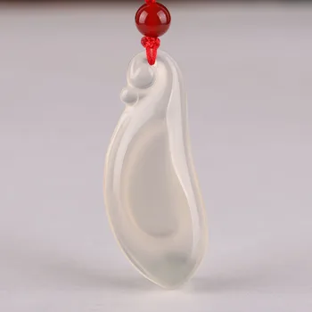 

Natural raw agate four seasons bean pendant male and female ice species Fukubea agate jade jade pendant
