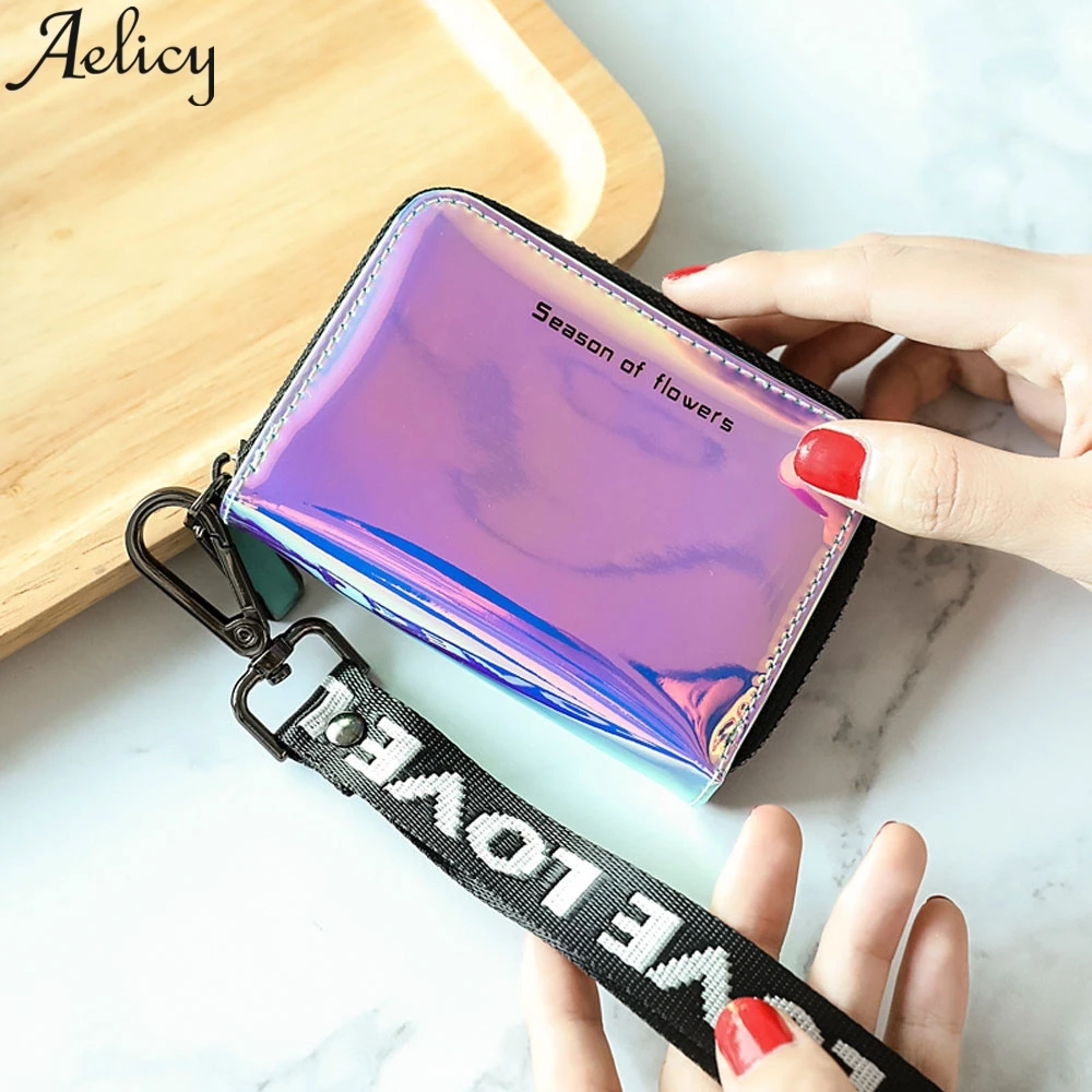 Aelicy/женский модный Стандартный кошелек на молнии, переменный цвет, кожаный короткий кошелек, клатч, кошелек для монет, женские держатели для карт