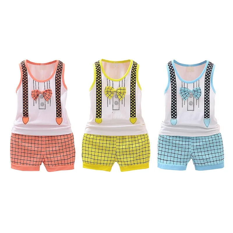 Baby Clothes Set Baby Boy Clothes Set Summer Cotton Vest Bow Tie T-shirt Shorts Baby Boy Clothes Set 2018 Summer Boy T-shirt