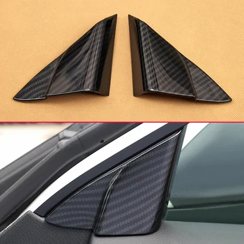 

Carbon Fiber Look 2Pcs/Set Trims For 2018 Toyota Camry Hybrid Car Door Window A-Pillar Moulding Extra Added Covers Accessories