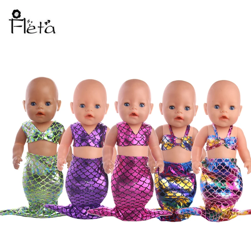 

Doll Clothes Shiny Mermaid Swimsuit Sleeping Bag Suitable For 18-Inch Dolls And 43 Cm Dolls For Children's Best Christmas Gifts