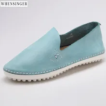 Whensinger/обувь на плоской подошве из натуральной кожи, женские кожаные лоферы ручной работы, мягкая Весенняя повседневная обувь из воловьей кожи, женская обувь на плоской подошве