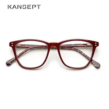 Ацетатная для женщин оправа Модные прозрачные винтажные оптические очки с заклёпкой для женщин Armacao De# TWA7218C2