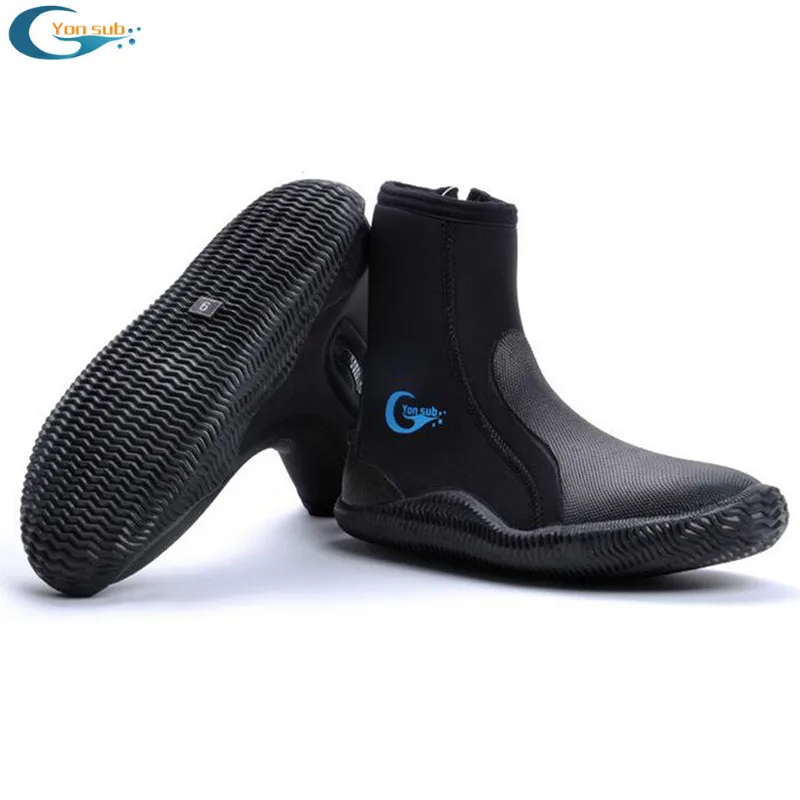 

5MM SCR Neoprene Vulcanization High upper scuba dive boots Cold proof Anti slip Skid Keep warm shoes Fishing Winter swim Fins