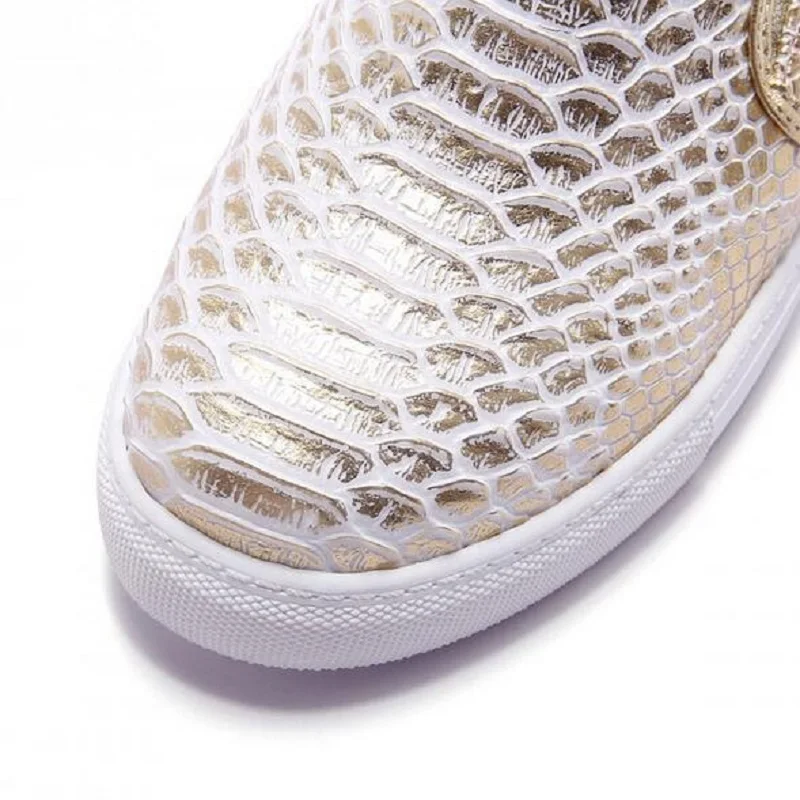2017 Plata hight Creepers Slip Snakeskin 43 Silver Tamaño Zapatos On Colores gold Nuevo 34 Marca Mujer Señoras Loafer Oro Mujeres Plana nnOXUZ