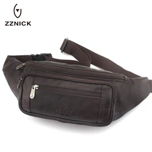 ZZNICK, Мужская модная сумка из натуральной кожи, с карманами, для путешествий, мобильного телефона, на груди, мужская сумка на ремне, с карманами, мужская повседневная сумка-мессенджер