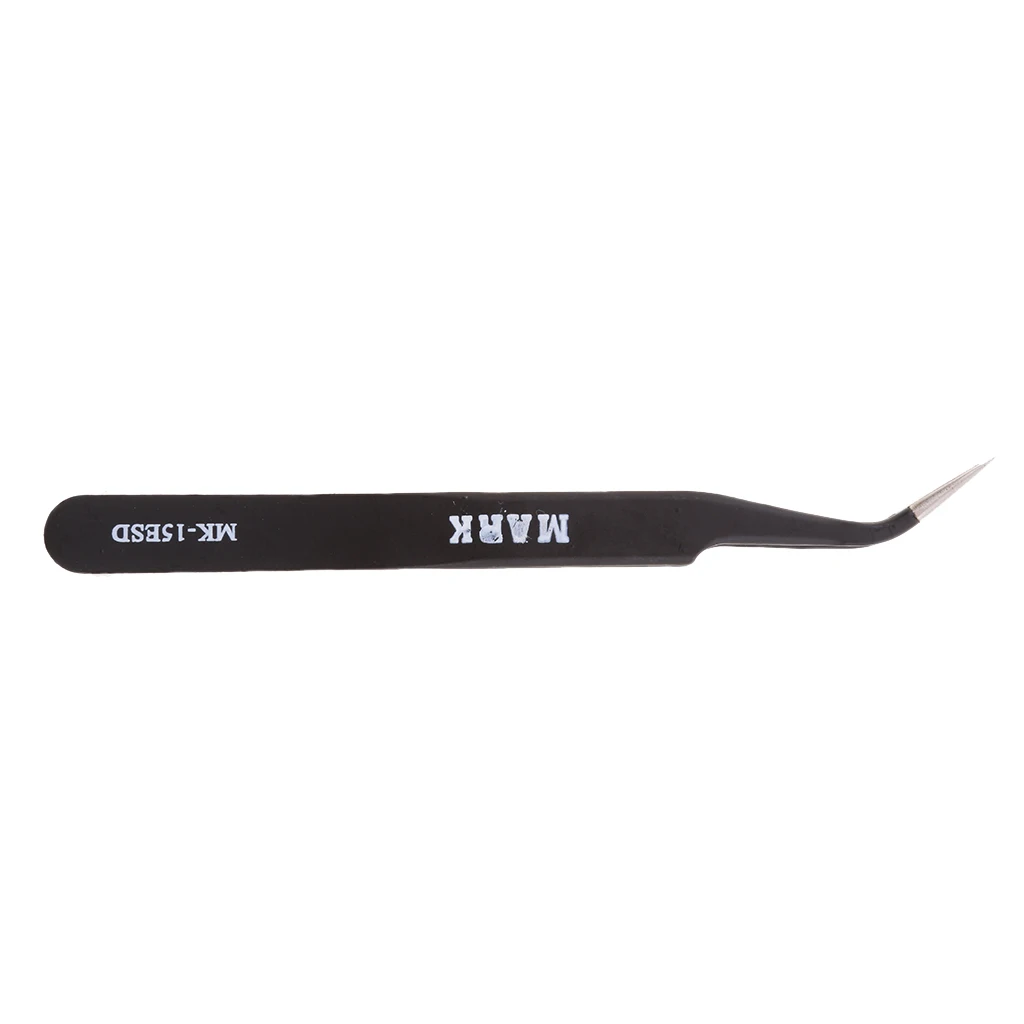 Portable Repair Tools Matte Surface Anti-Static Tweezers Pointed Curved for Apple iPhone Android Samsung and Tablets,Laptops