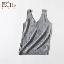 Servicio a domicilio de chaleco транспарантный cómodo, сексуальный y delgado con cuello en V de Leechee para mujer