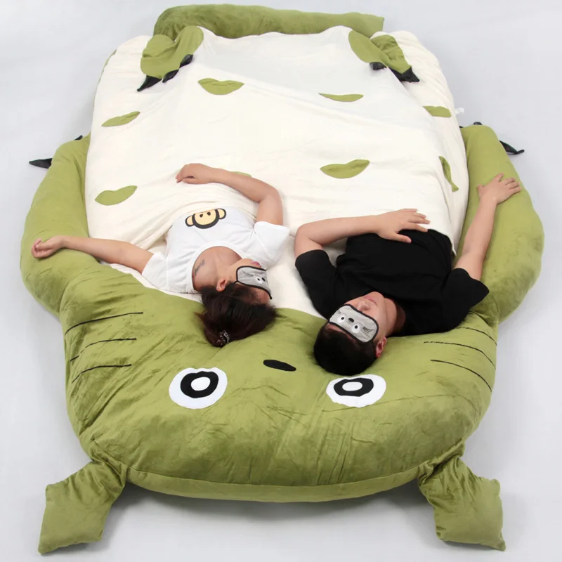 

Totoro Lazy Sofa Bed Blue green grey mattress couch Cute Cartoon Sleeping Bags Single Sofa Chair Mattress Cover