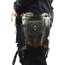 Gothic Leather Waist Bags Steampunk Rock Motorcycle Fanny Pack Men Women Drop Leg Bag Rivet Messenger Crossbody Shoulder Bag Gothic Leather Waist Bags Steampunk Rock Motorcycle Fanny Pack Men Women Drop Leg Bag Rivet Messenger Crossbody Shoulder Bag