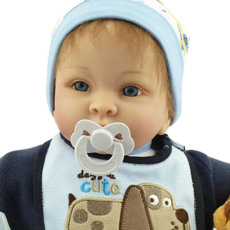 Cosplay Dog Reborn Baby 55 см мягкий силиконовый реалистичный 22 ''Reborn Baby Одежда для кукол синяя одежда настоящая жизнь ids рождественские подарки