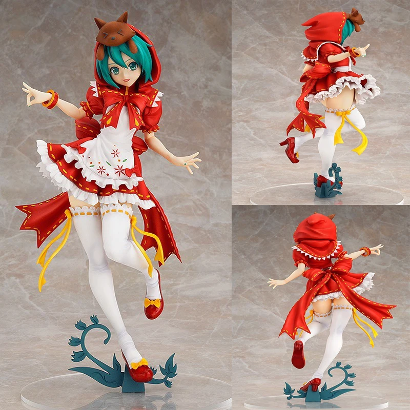 

25cm Anime Hatsune Miku PVC Action Figure Toy Little Red Riding Hood Dancing Display Pvc Model Toys Children Birthday Gift