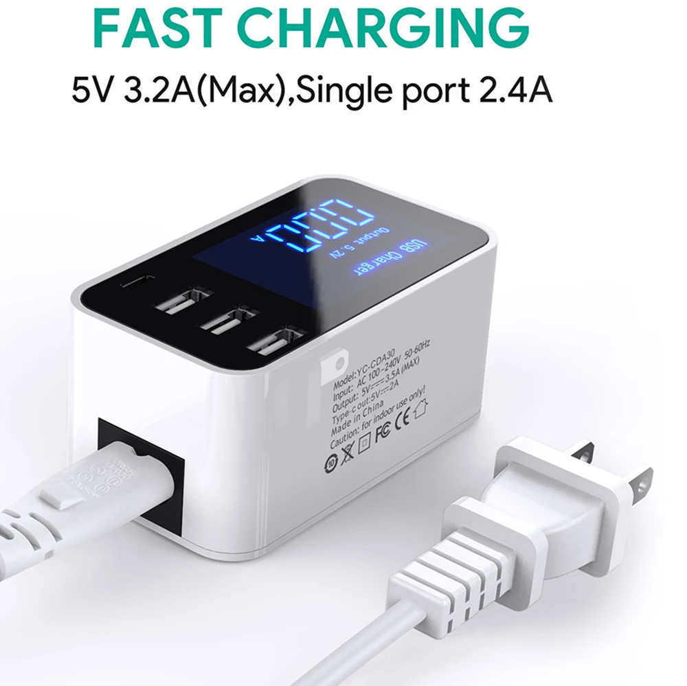 Умное зарядное устройство USB Type C с ЖК дисплеем|Зарядные устройства| |
