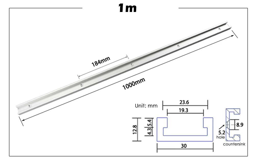 NE 0,3/0,5/0,6/0,8/1 м направляющая для резки калибровочный стержень Деревообработка т-трек t-слот рамка из алюминиевого сплава Выдвижной Стол пила
