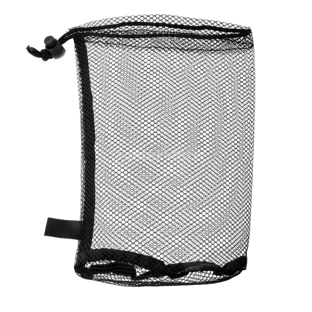 Mesh Net Golf Ball Pouch / Golf Ball Collector, Tennis Balls Storage Bag Black