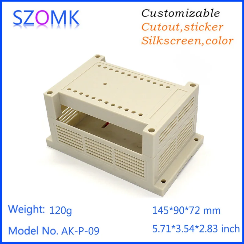 

4 pcs, 145*90*72mm plastic din rail mount enclosure electronics plastic junction housing din rail equipment box for connectors