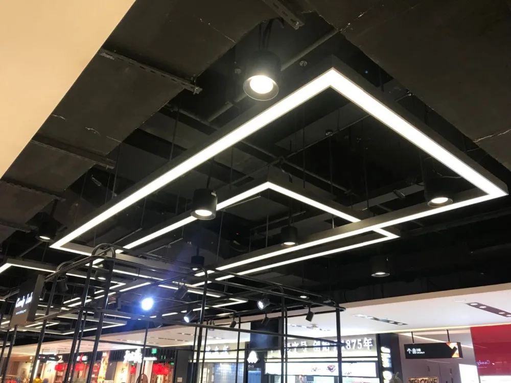 Luminária de Escritório o Envio Gratuito de Luminária de Escritório Ip40 Seamless Acopláveis Lâmpada Linha 30 w Linkable Suspenso Luminária Pendente Levou Luz Linear 13 IP40 seamless acopláveis lâmpada linha 30 w