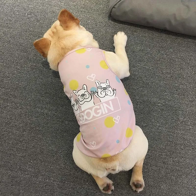 Летняя охлаждающая одежда для домашних животных на открытом воздухе толстая собака жилет рубашка одежда для собак жилет французский одежда для бульдога для собак охлаждающий костюм мопс