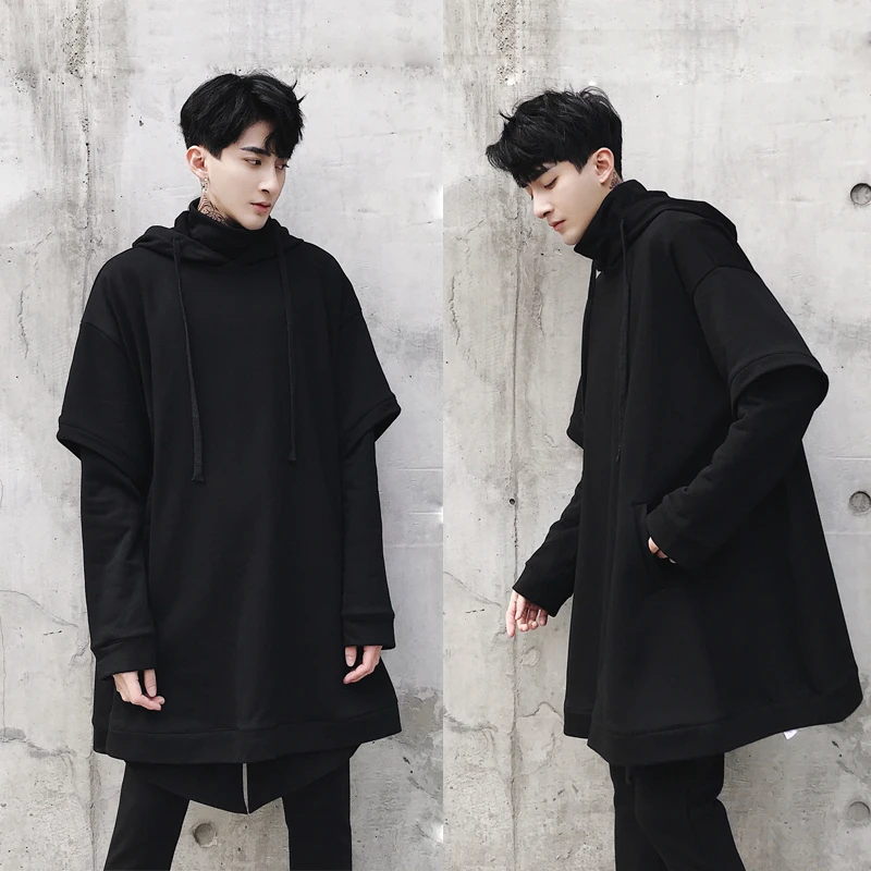 新しい男性パンクゴシックスタイルロングスウェットシャツ男性ファッションカジュアルルーズプルオーバースエットシャツプラスサイズ衣装 Hoodies Sweatshirts Aliexpress