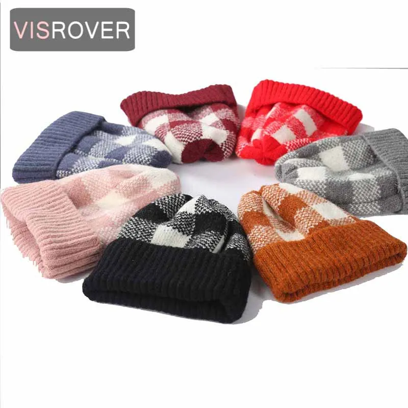 VISROVER/10 цветов, осенне-зимние однотонные шерстяные/Акриловые шапки, новые женские кашемировые теплые шапки, Повседневная Высококачественная мягкая ручная работа