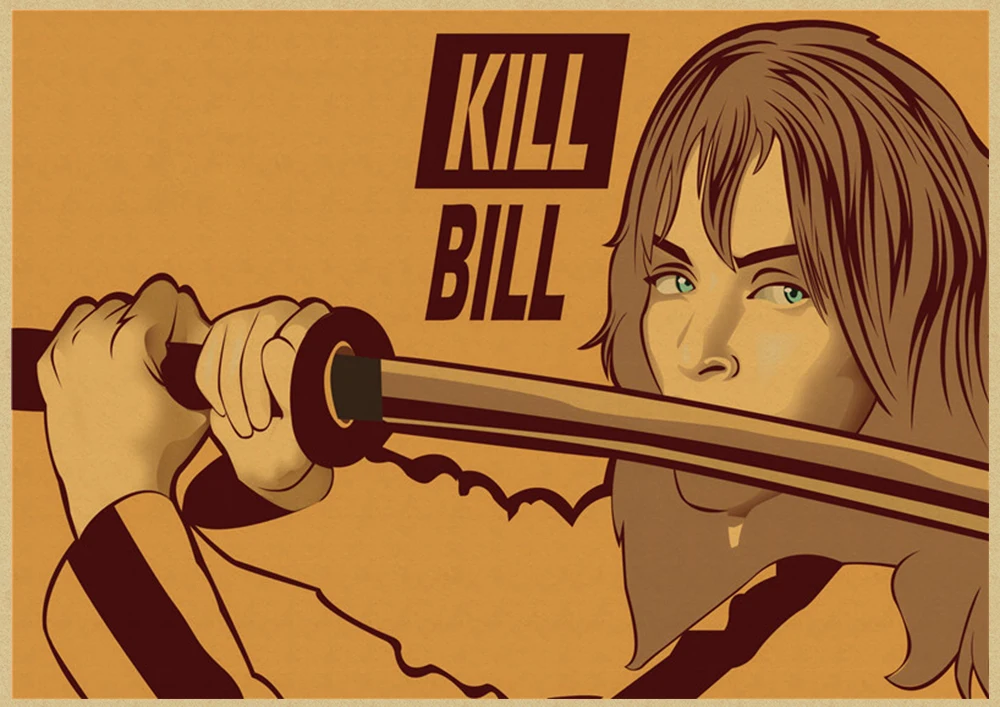 Kill Bill Vol.1 классический Квентин фильм крафт-бумага постер для бара/Кафе Ретро плакат декоративной живописи - Цвет: Белый