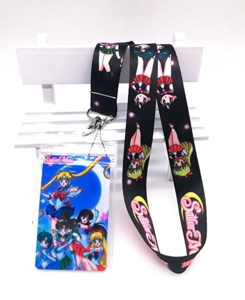 

1 pcs Japanese anime Sailor Moon Neck Strap Lanyards Card Holders Bank Neck Strap Card Bus ID Holders Rope Key Chain Gift K40