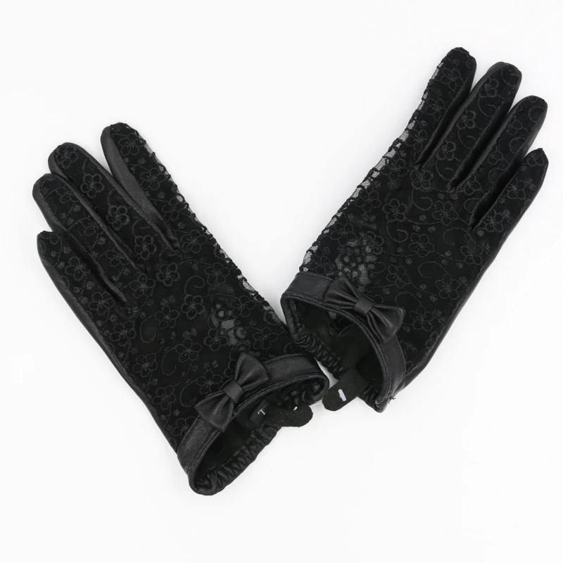 Harppihop Новые короткие перчатки из натуральной кожи кружевные сексуальные