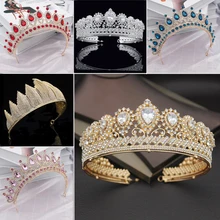 Великолепный обруч с цирконом для невесты корона на голову платье свадебная тиара короны Принцесса Королева диадема вечерние свадебные украшения для волос