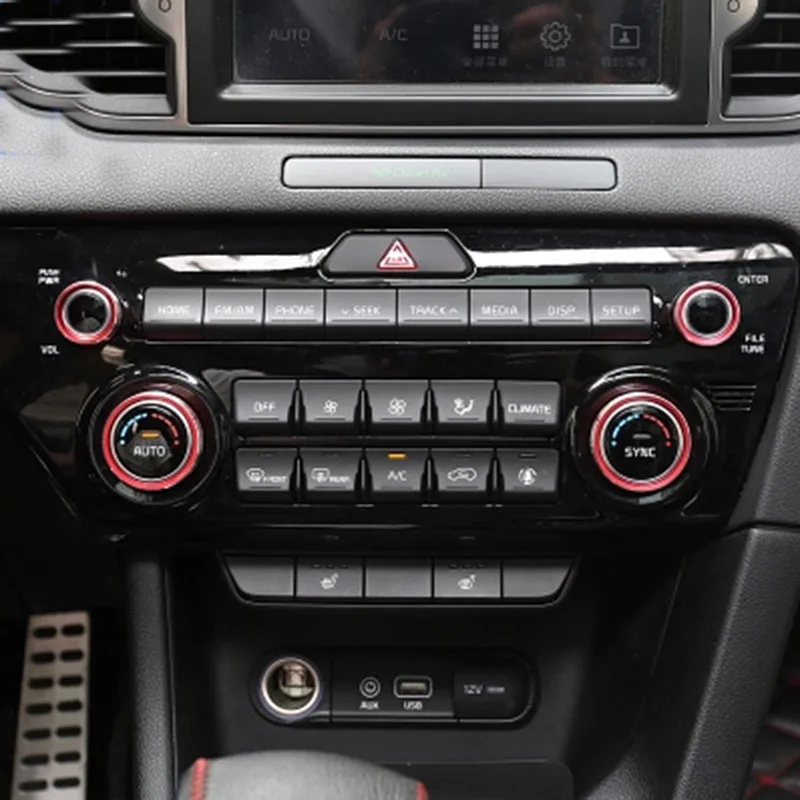 

Car Alloy Air Conditioning control Switch ring+Sound volume switch ring trim Sticker for Kia Sportage 2016-2017 2018