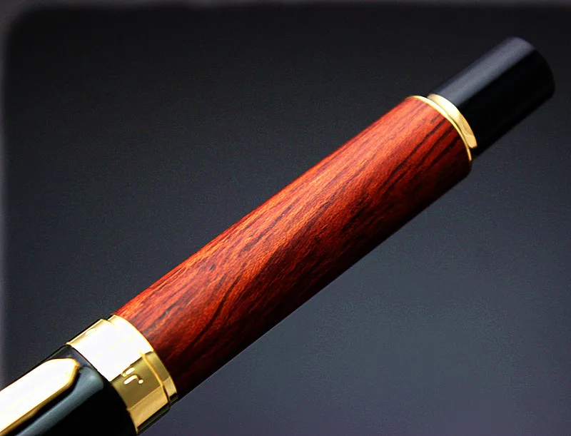 

High Quality rosewood ink Pen gift Golden Medium 0.5mm Nib converter Fountain Pen selection escolar Office stationery