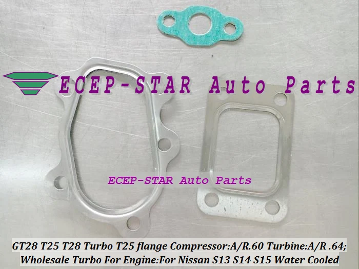 GT28 T25T28 T25 T28 Water Cooled turbo TurboCharger For Nissan S13 S14 S15 T25 flange comp .60 AR turbine .64 AR  (2)
